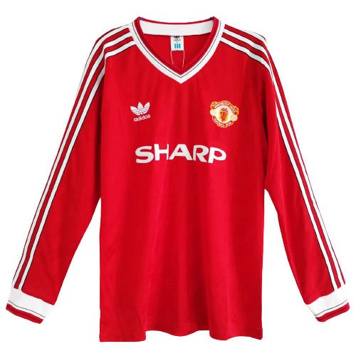 Camiseta Manchester United 1ª Kit ML Retro 1986 Rojo